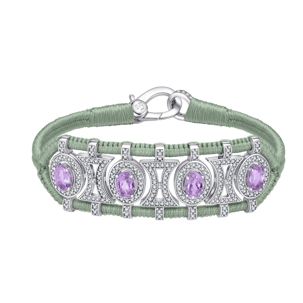 Olinda moss bracelet - Amethysts