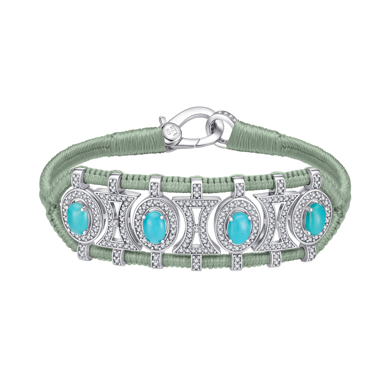 Bracelet Olinda moss - turquoises