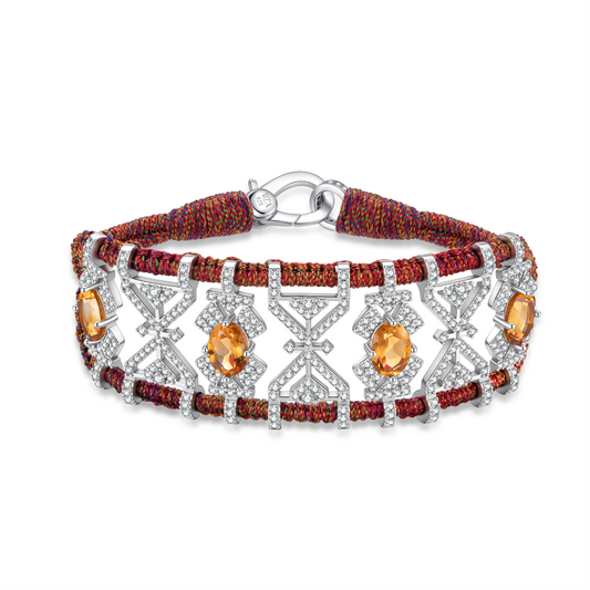 Bracelet Fortalezza Red Shanti- Citrines