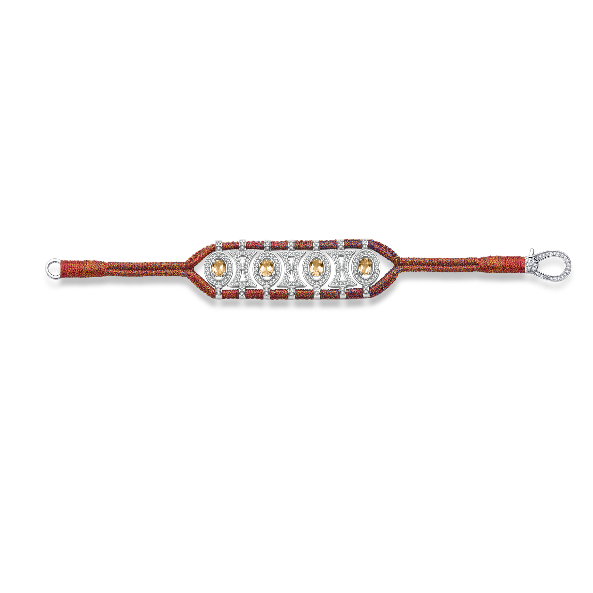 Olinda red shanti bracelet - Citrines
