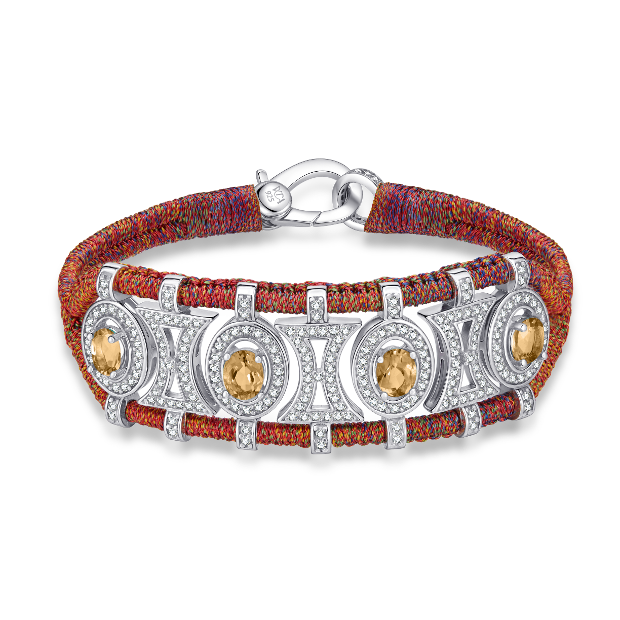 Olinda red shanti bracelet - Citrines