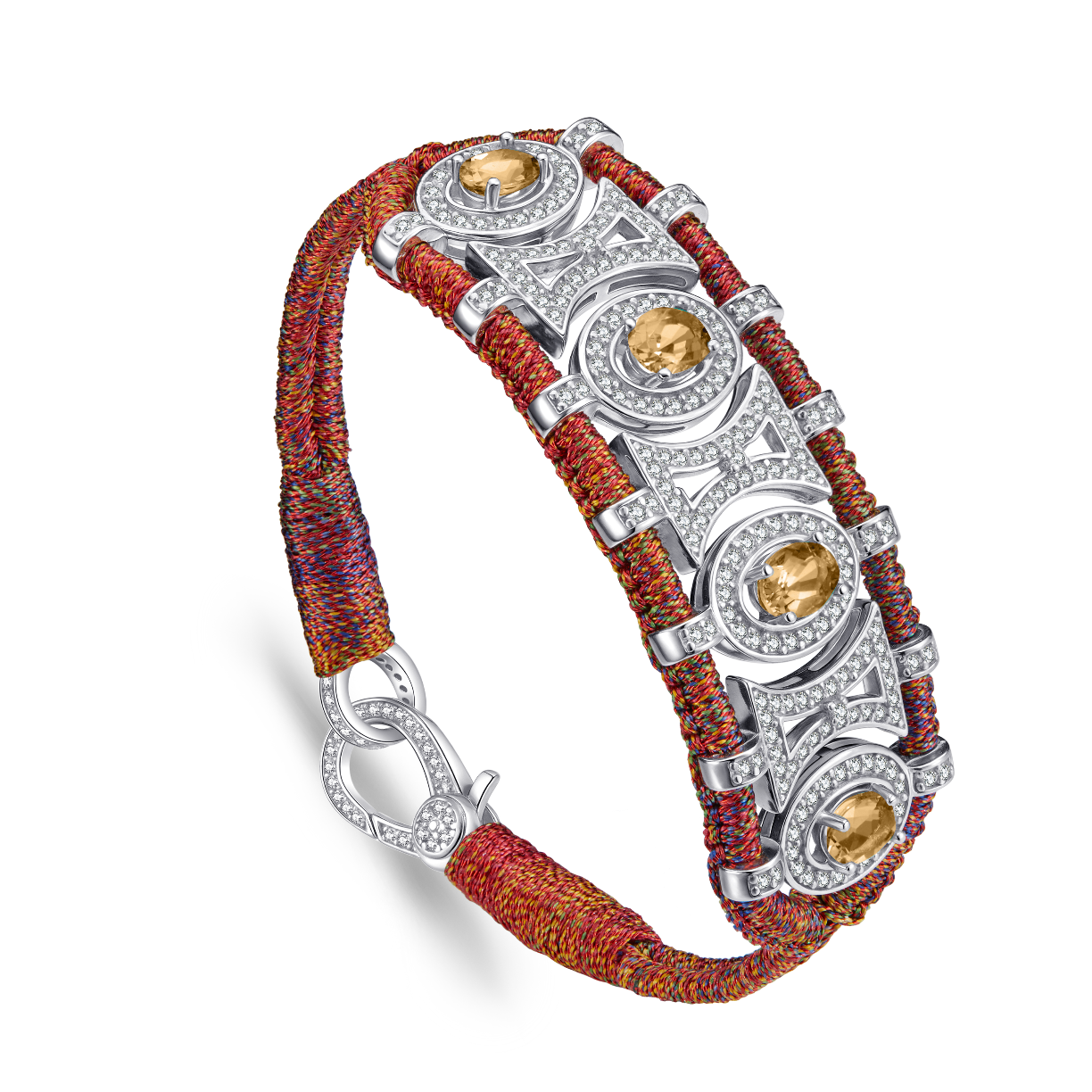 Olinda red shanti bracelet - Citrines
