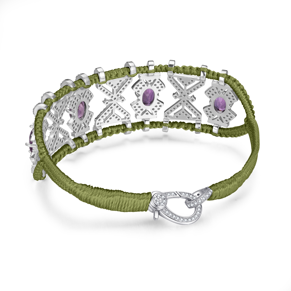 Bracelet Fortalezza Olive - Amethysts