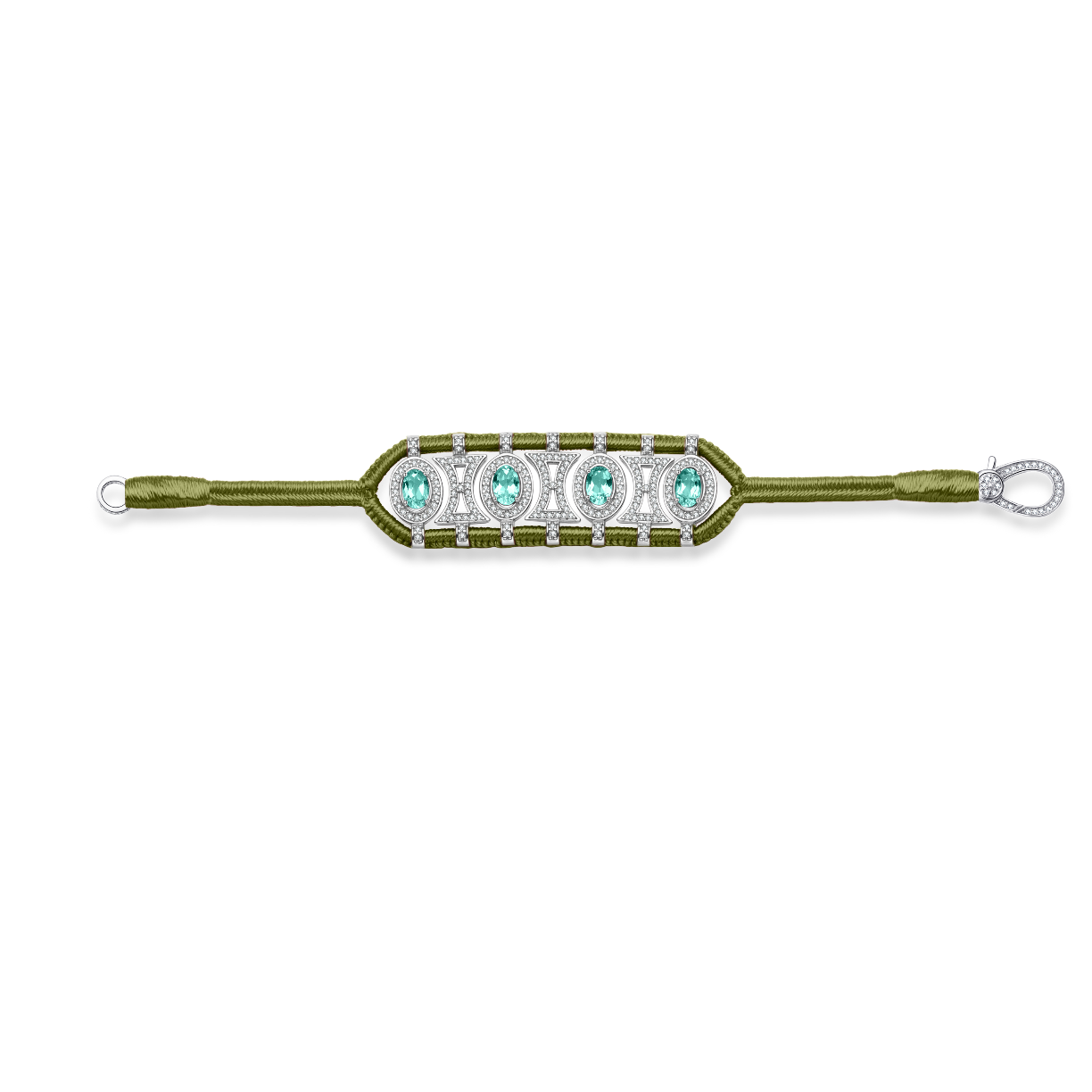 Olinda olive bracelet - Emeralds