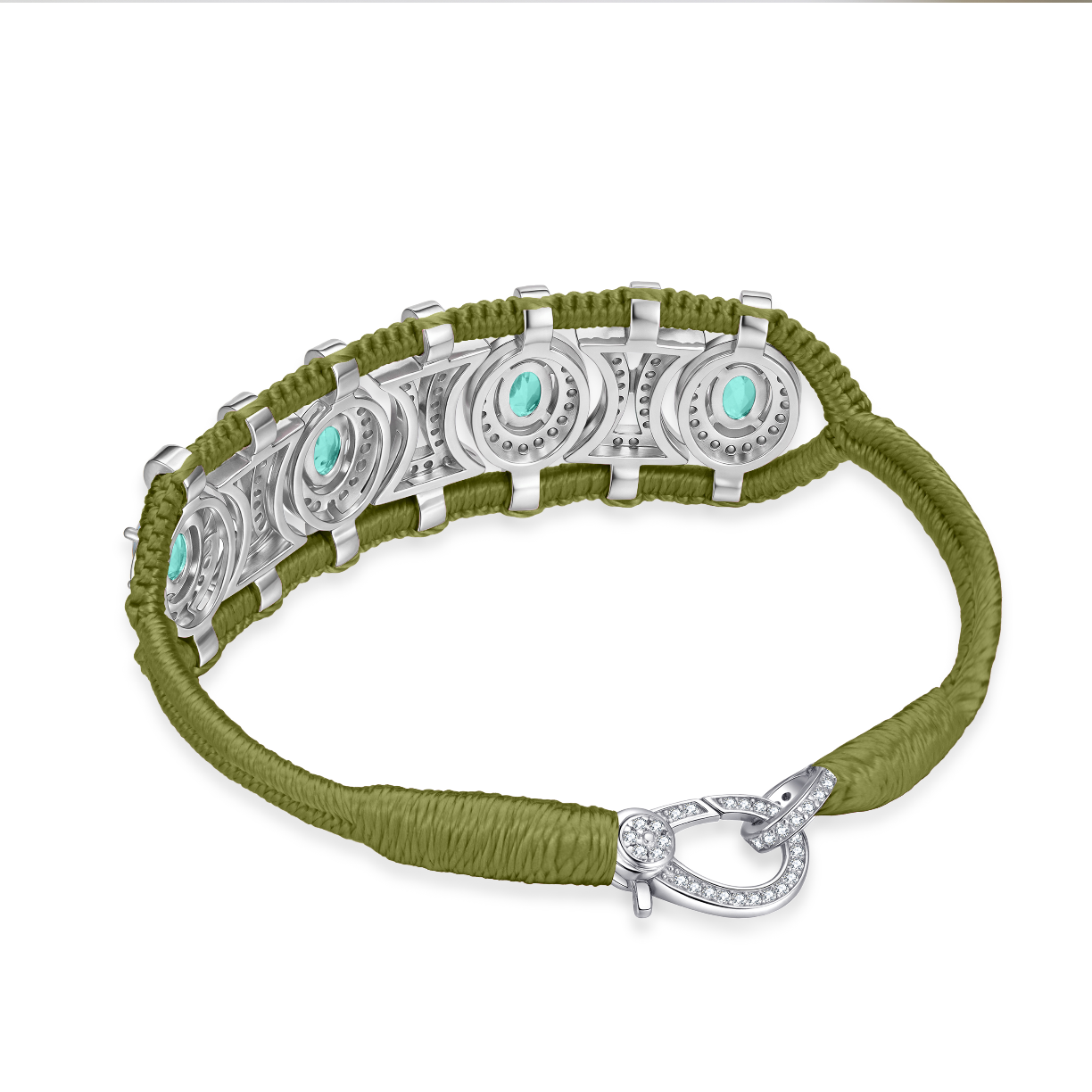 Olinda olive bracelet - Emeralds