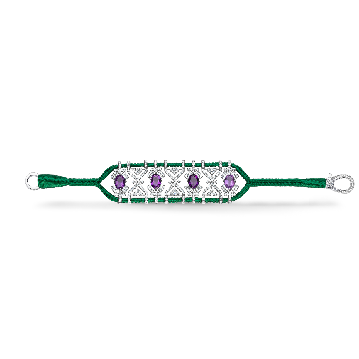 Bracelet Fortalezza Green - Amethysts