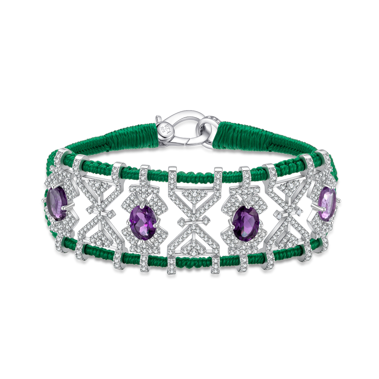 Bracelet Fortalezza Green - Amethysts