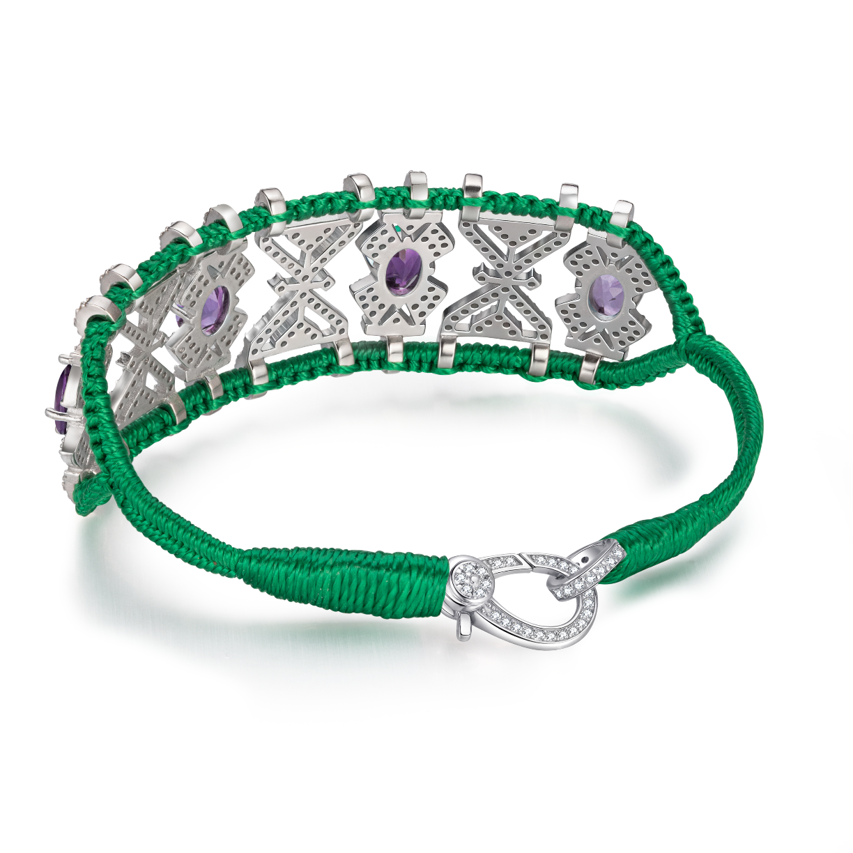 Bracelet Fortalezza Green - Amethysts