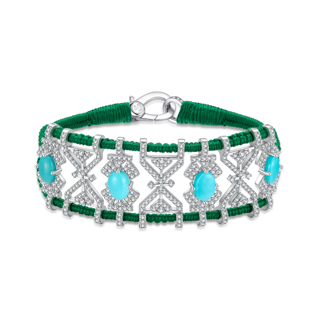 Bracelet Fortalezza Green - Turquoises
