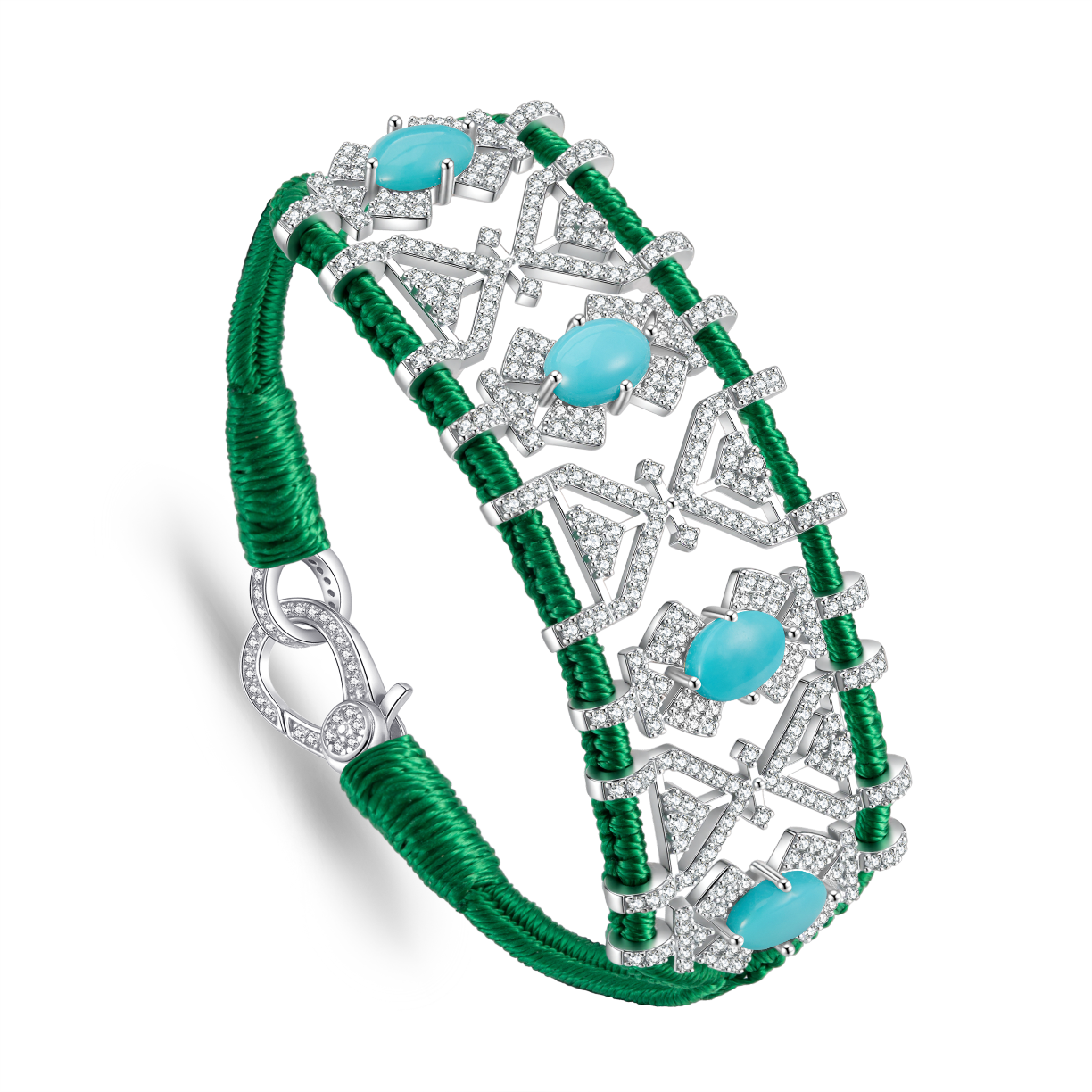 Bracelet Fortalezza Green - Turquoises