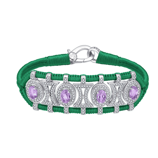 Bracelet Olinda vert - Améthystes
