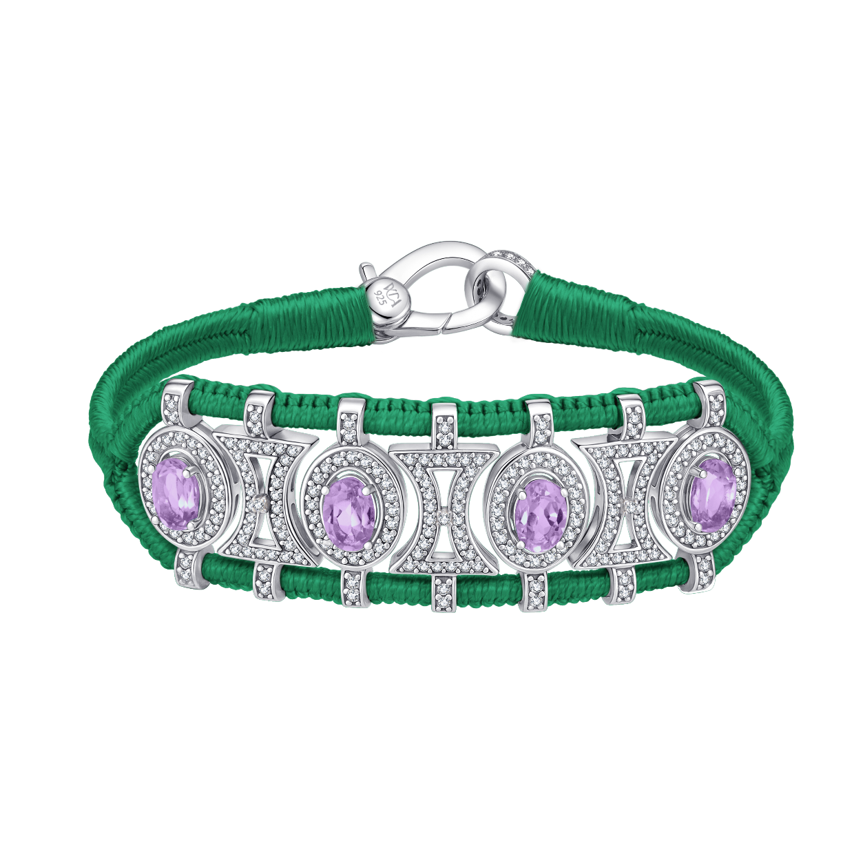Bracelet Olinda vert - Améthystes