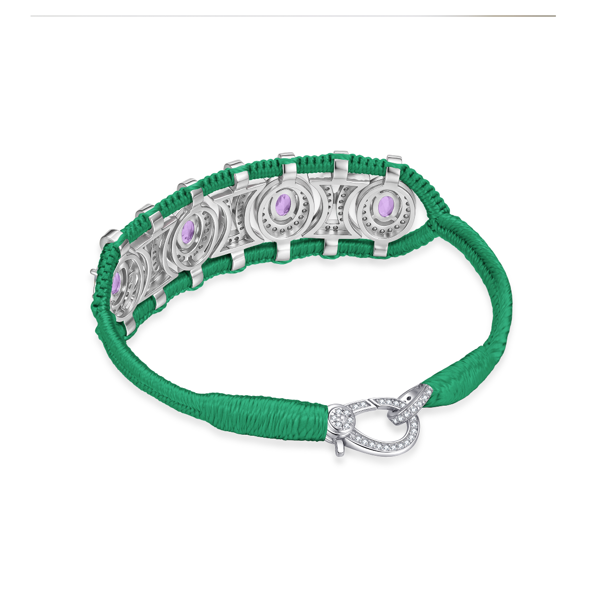 Olinda green bracelet - Amethysts
