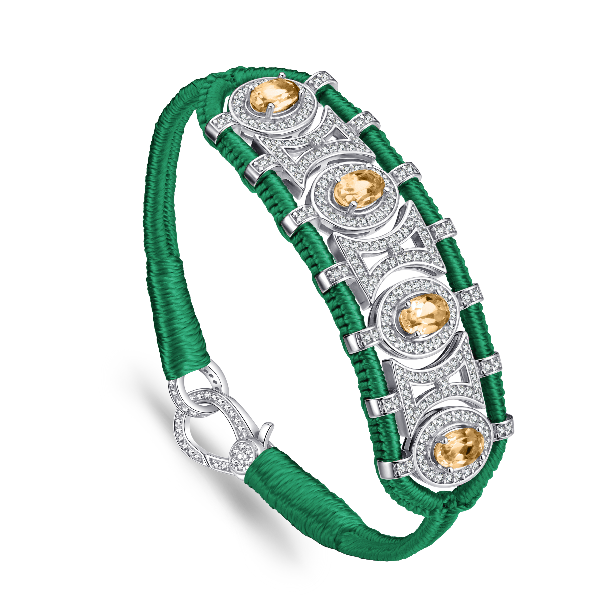 Olinda green bracelet - Citrines
