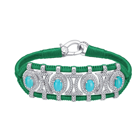 Bracelet Olinda vert - turquoises
