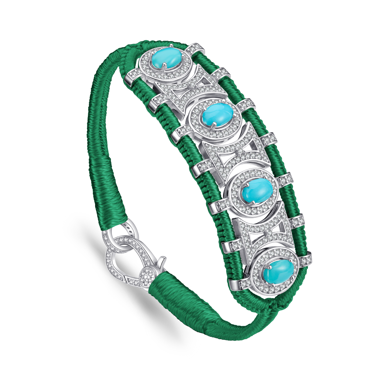 Bracelet Olinda vert - turquoises