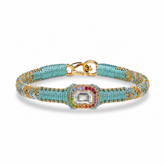 bracelet amy sky - brass - cristal