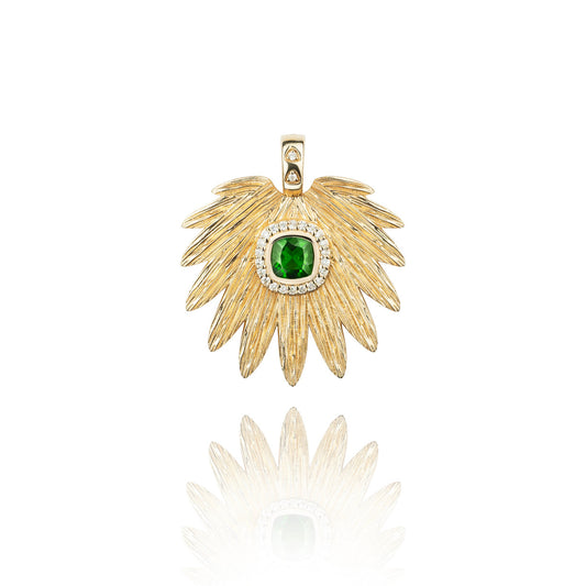 Adora 14k Gold and Diopside Pendant