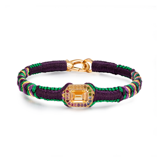 eggplant purple amy bracelet - citrine