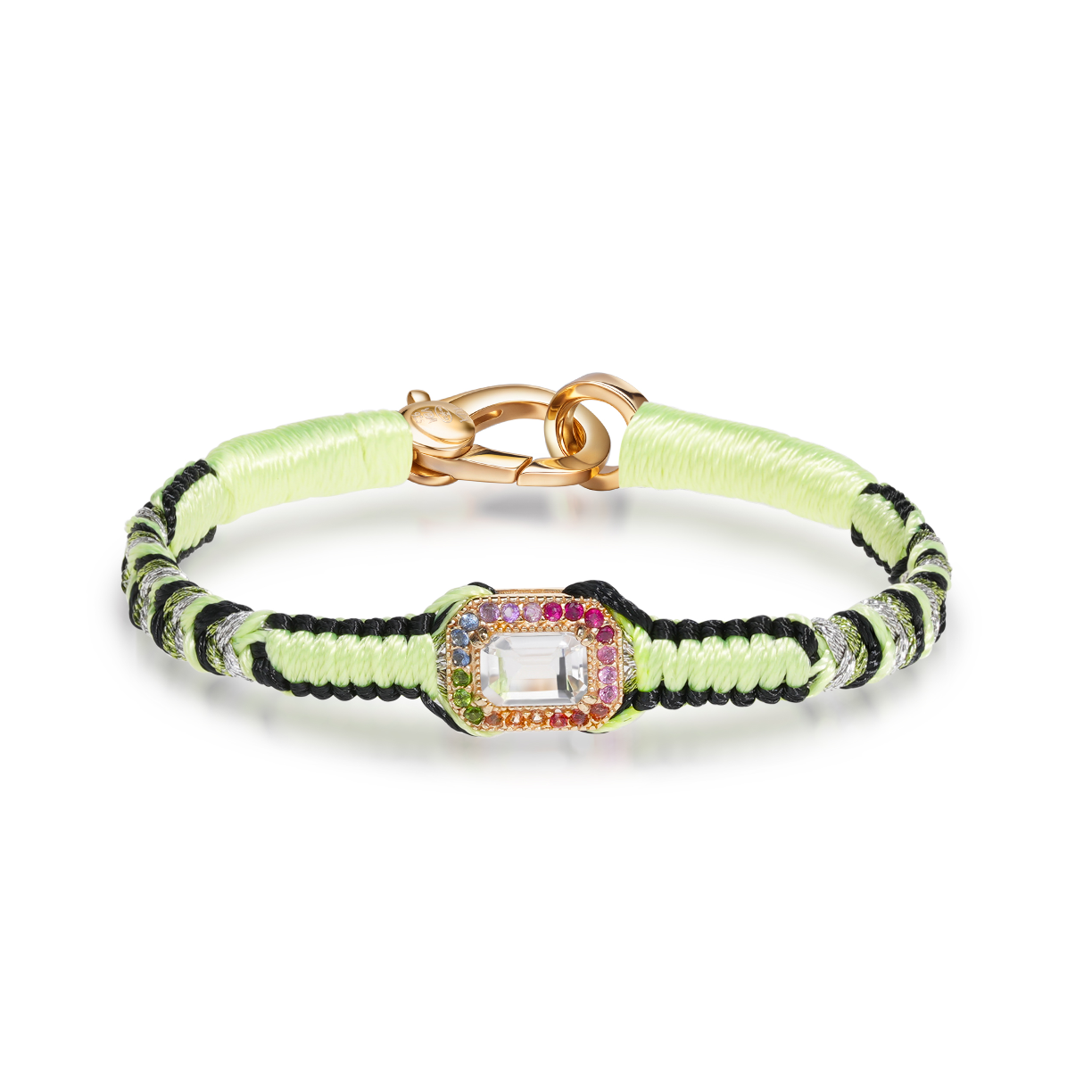 Neon-yellow amy bracelet - amethyst