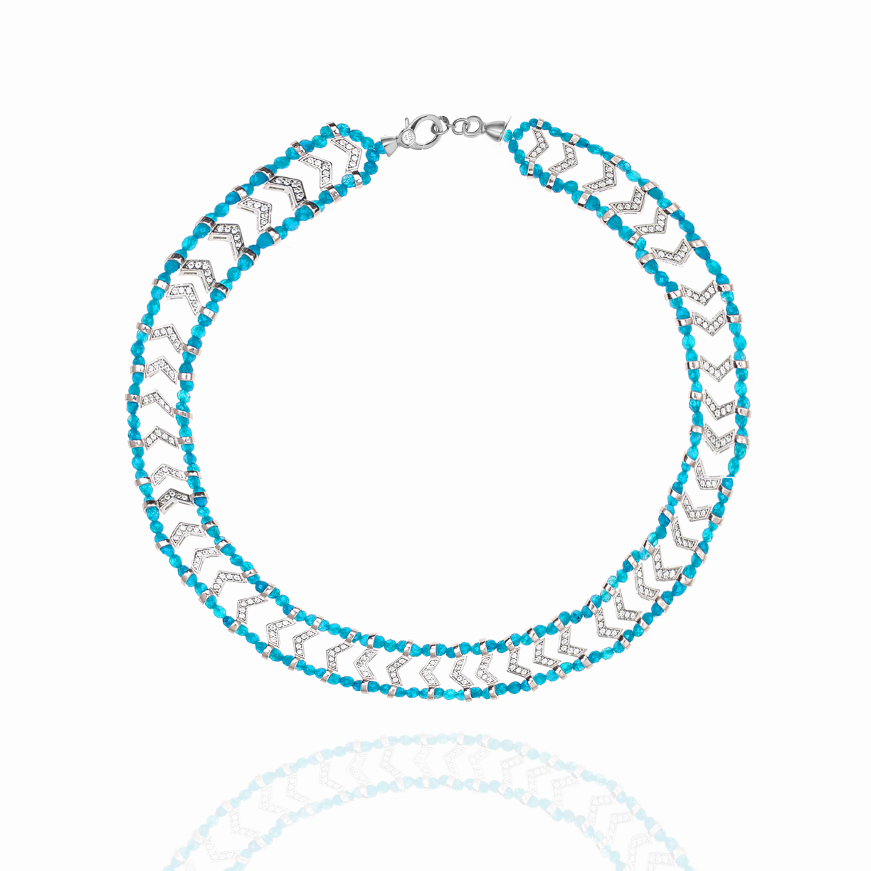 Parabeady apatite necklace