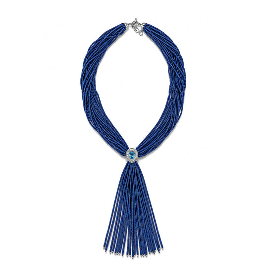 Tassel lapis Necklace - topaze