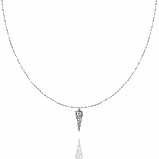 Arrow necklace in white gold
