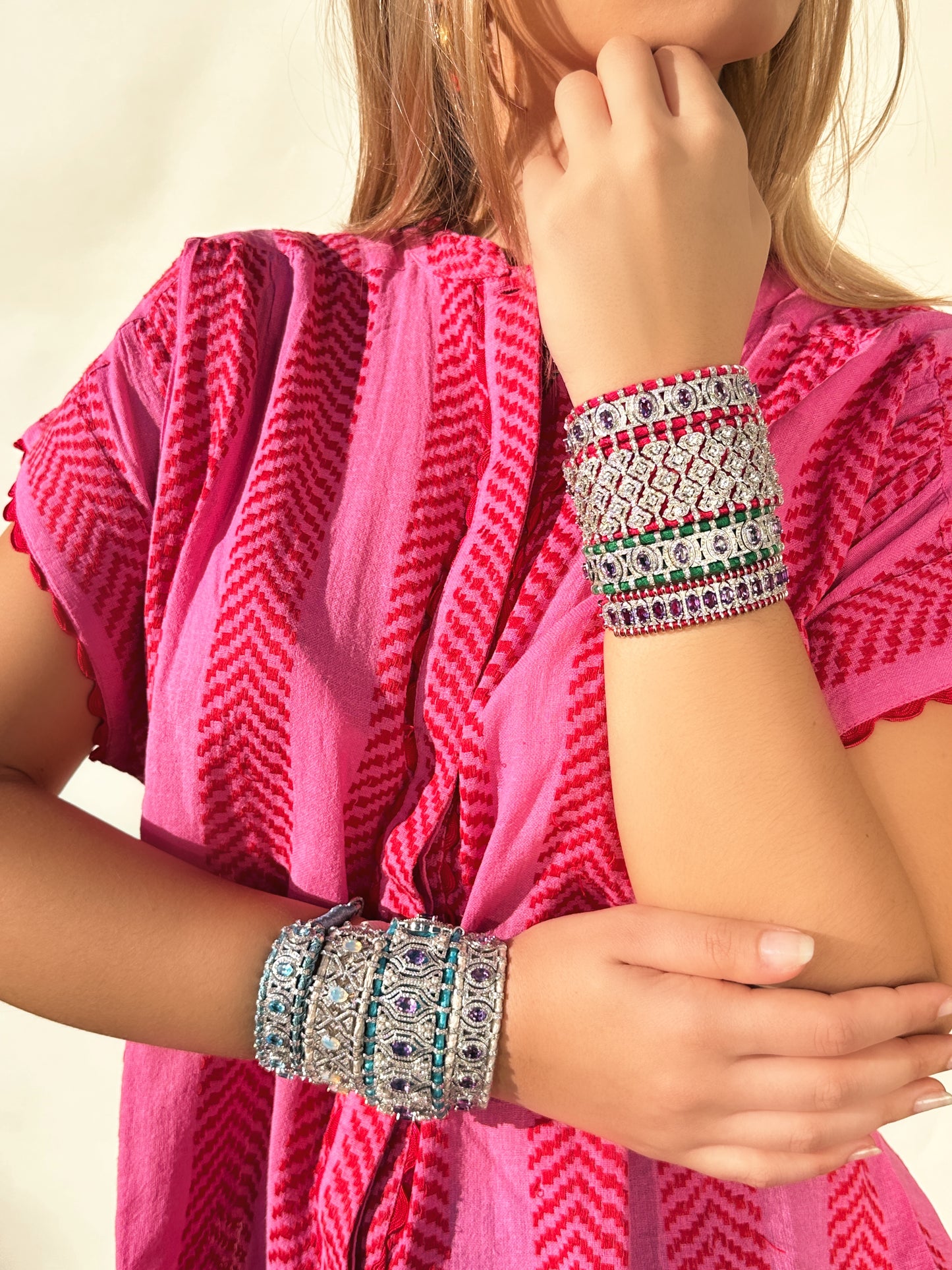 Bahia Neon pink bracelet - Zircon