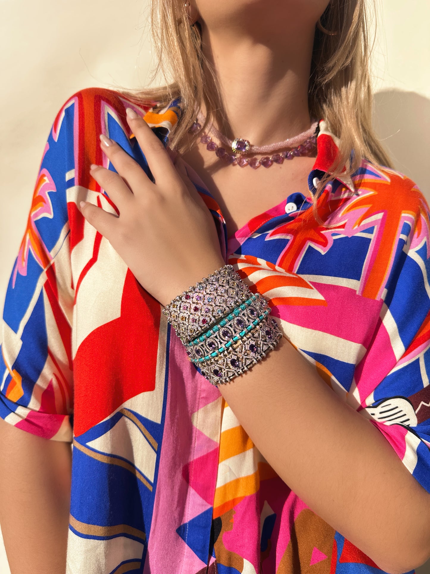 Bahia Pink Gold bracelet - Rainbow