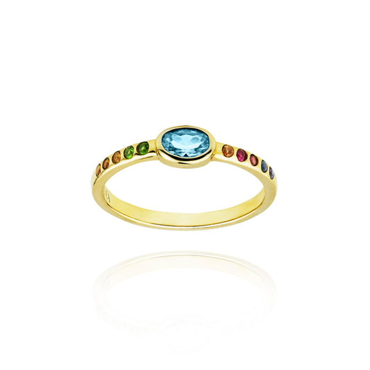 Moosh Gold and Blue Sapphire ring