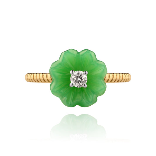 Chrysoprase Paquerette ring