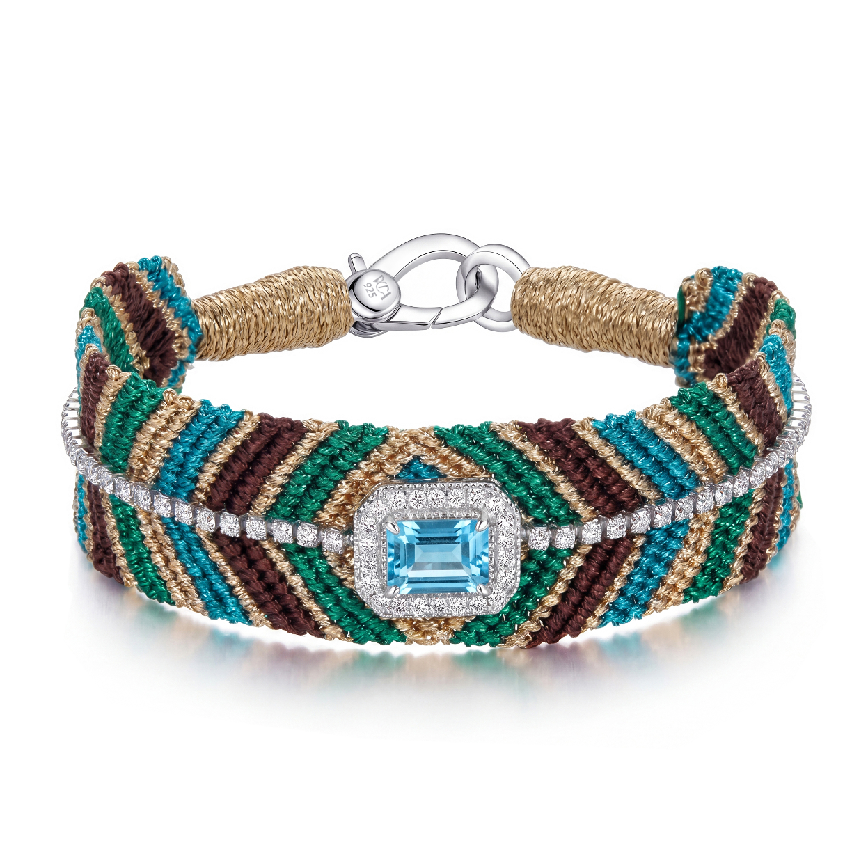Bracelet Biggie brass - Topaz