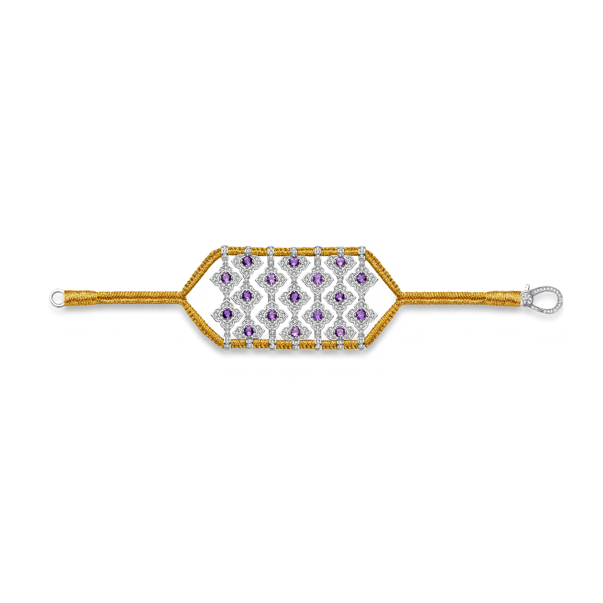 Brasilia Gold bracelet - Amethysts