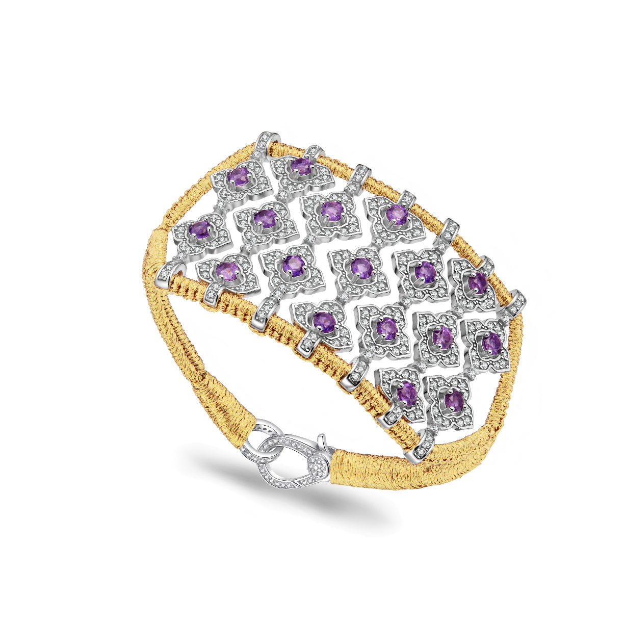Brasilia Gold bracelet - Amethysts