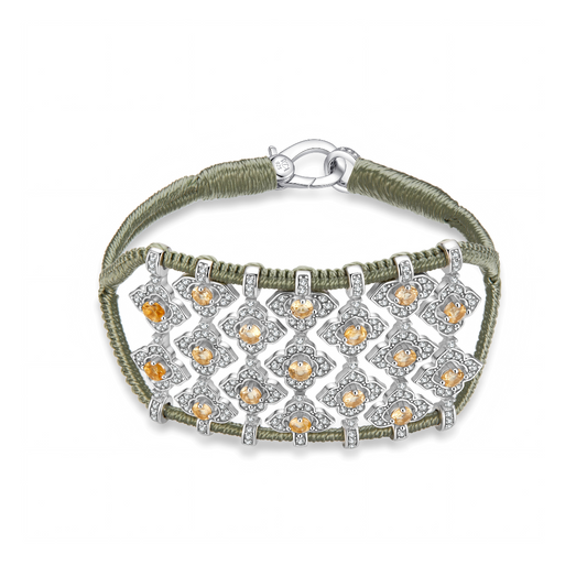 Brasilia Moss bracelet - Citrines