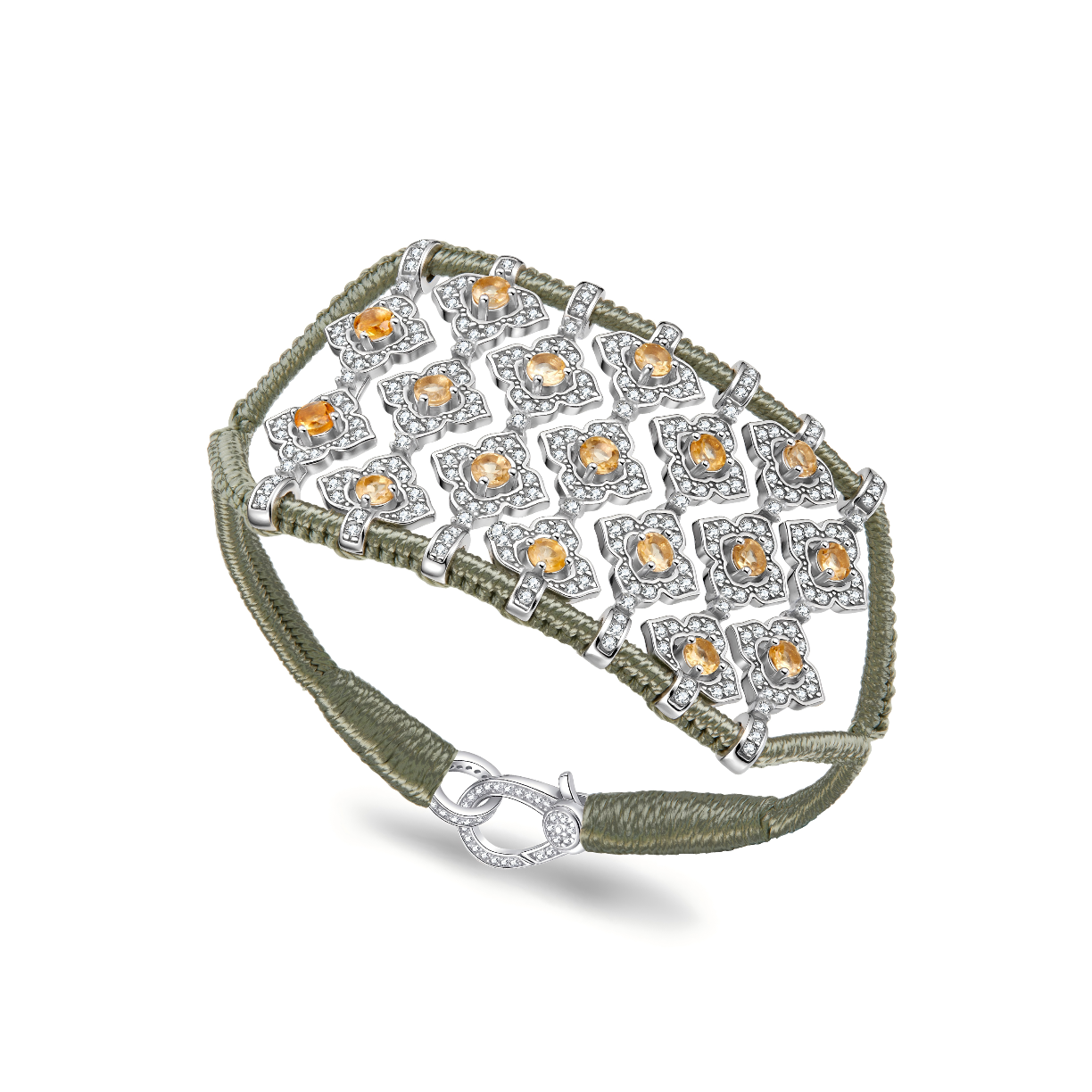 Brasilia Moss bracelet - Citrines