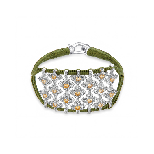 Brasilia Olive bracelet - Citrines