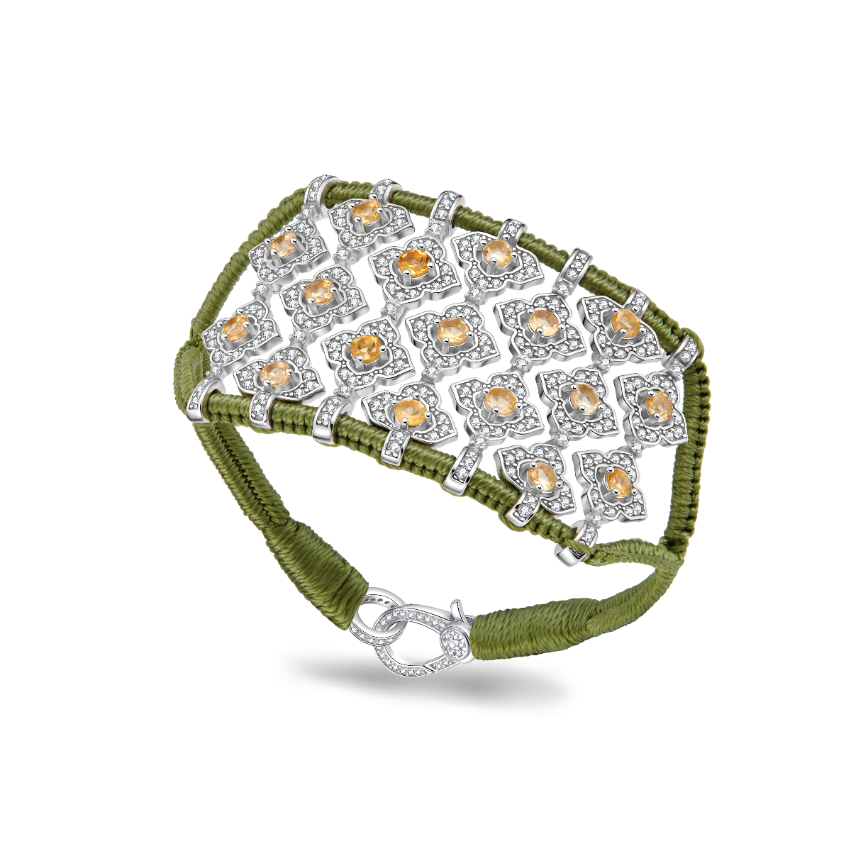 Brasilia Olive bracelet - Citrines