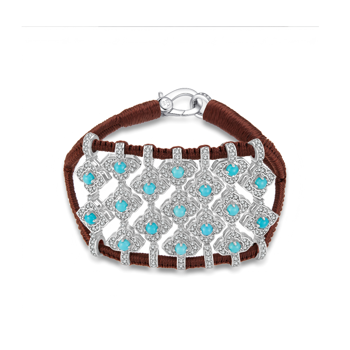 Brasilia choco bracelet - Turquoises