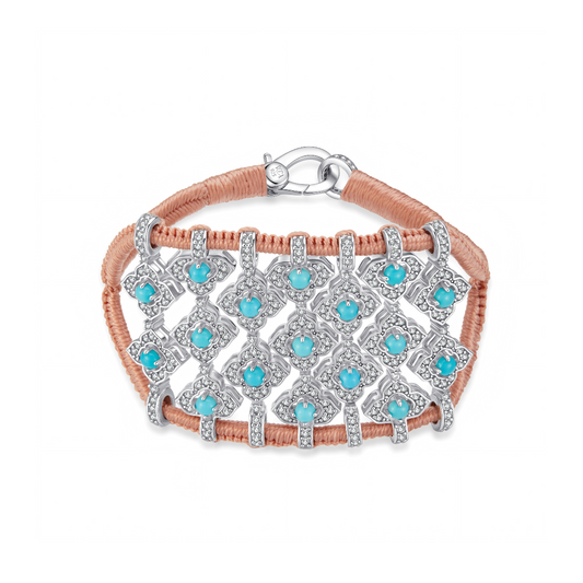 Brasilia nude bracelet - Turquoises