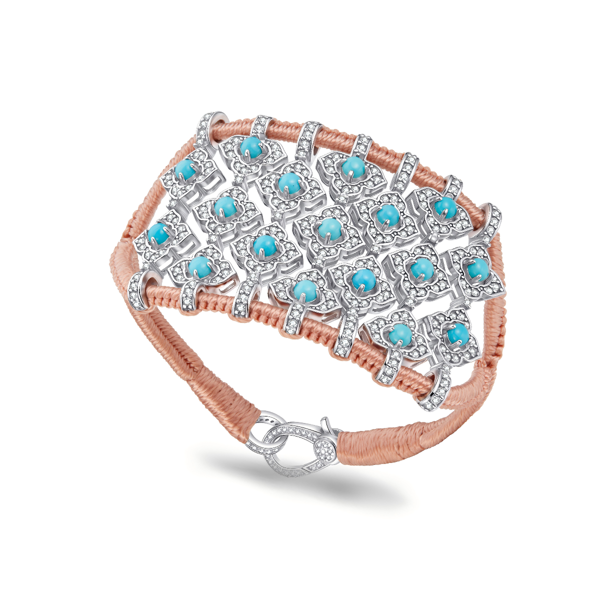 Brasilia nude bracelet - Turquoises