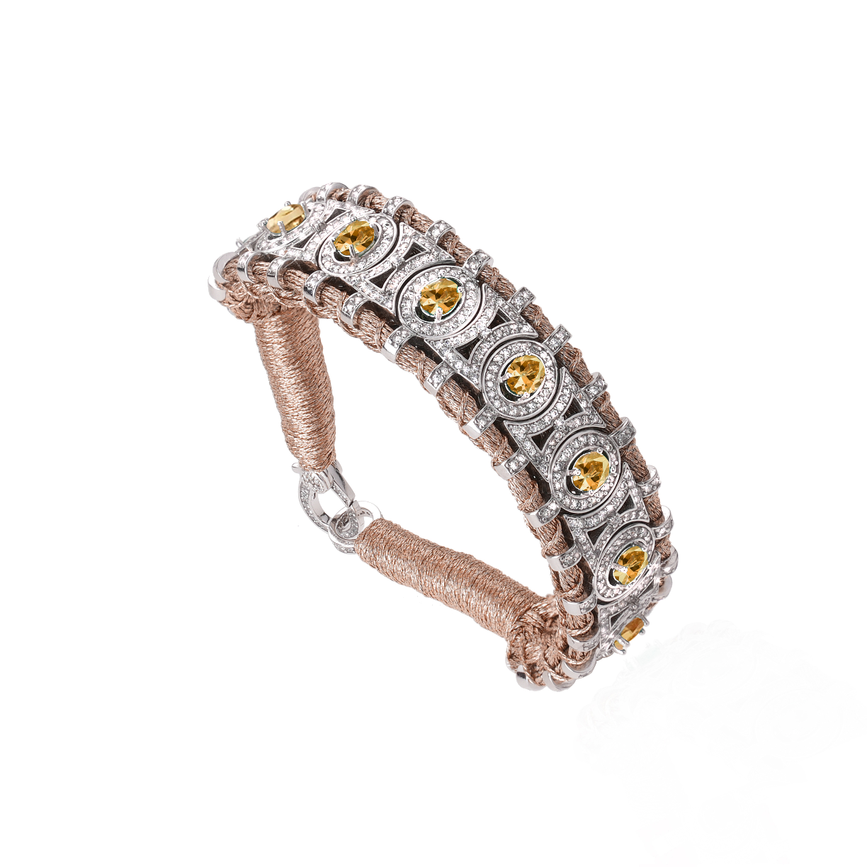 Pink gold Sao Paulo bracelet - Citrines