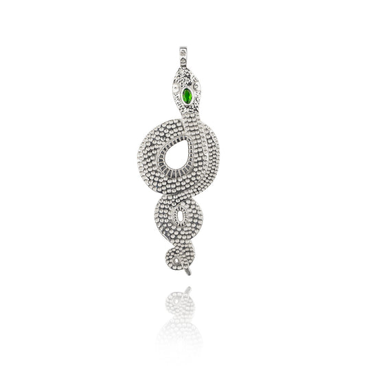 925 Silver and Diopside Cobra Pendant