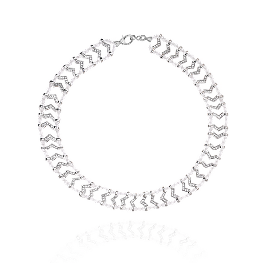 Parabeady crystal necklace