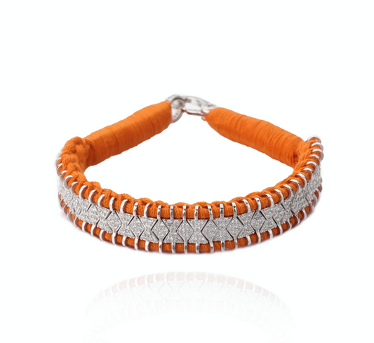 Janeiro Orange bracelet in 925 silver and diamonds