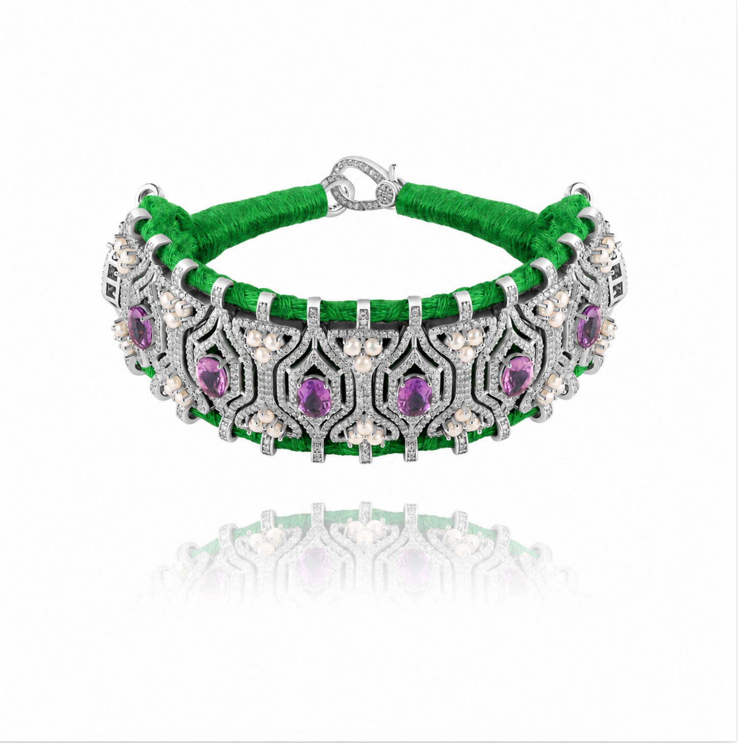 Green Horizonte bracelet - Amethystes