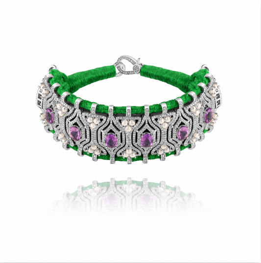 Bracelet Horizonte Vert - Améthyste