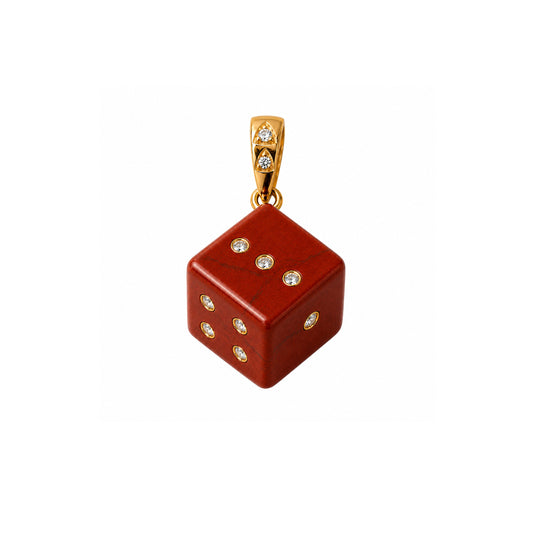 Pendentif dice Jaspe rouge