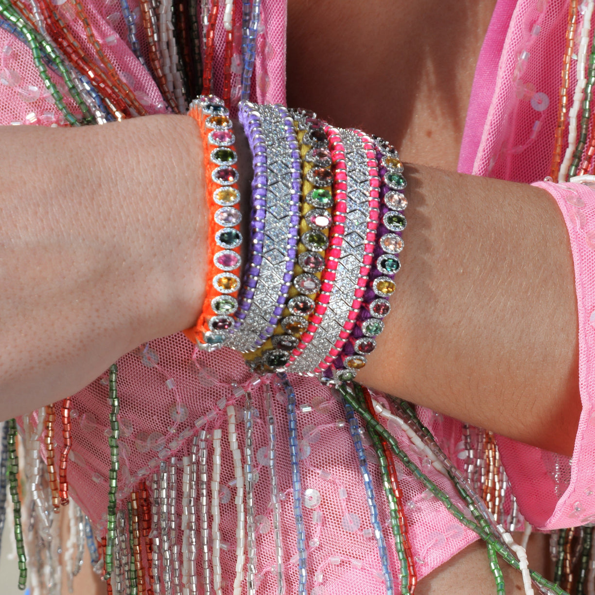 Bracelet Janeiro rose fluo