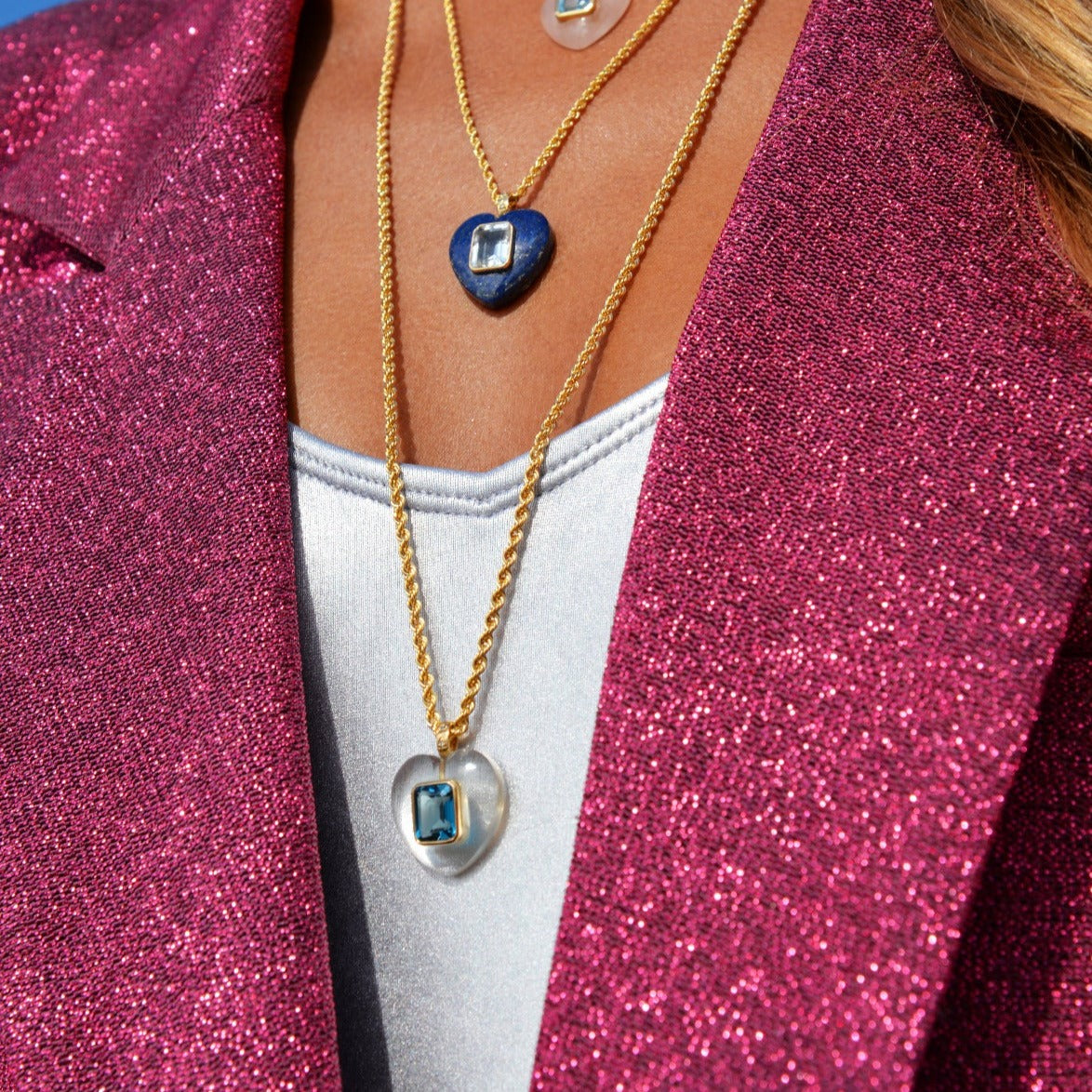 Pendentif Cœur Multicolore Bijoux GAS - Sans Collier, En Cristal Et Argenté, Idéal Pour Un Cadeau D'Amour